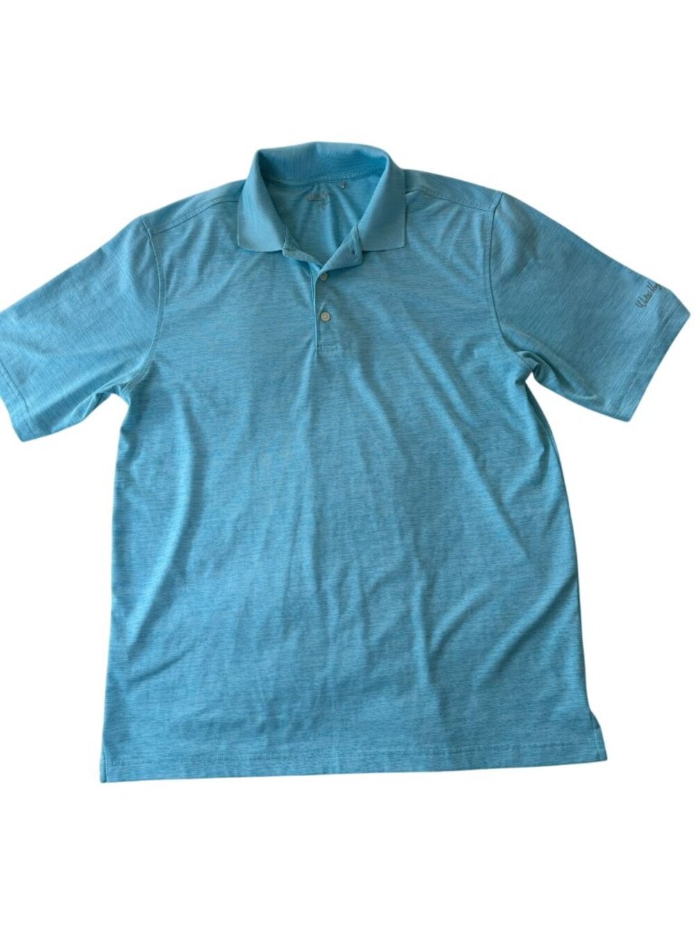 Walter Hagen DSG Golf PoloTeal blue UPF+30 Stretch Vented Hem Outdoors Casual M